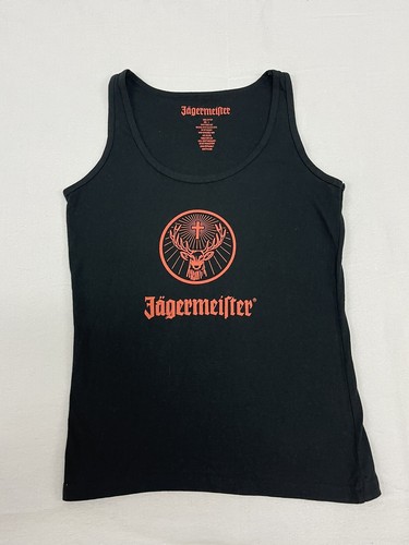 Jägermeister Damen-Tanktop Größe Small schwarz 100 % Baumwolle neu Konzert-Shirt