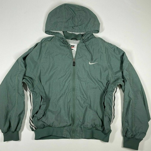 Vintage Nike Track Jacket Green Hooded 