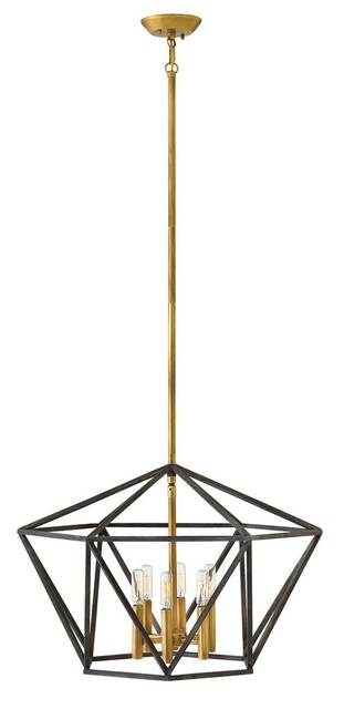 Hinkley Lighting 3576dz Theory 6 Light Chandelier In Aged Zinc