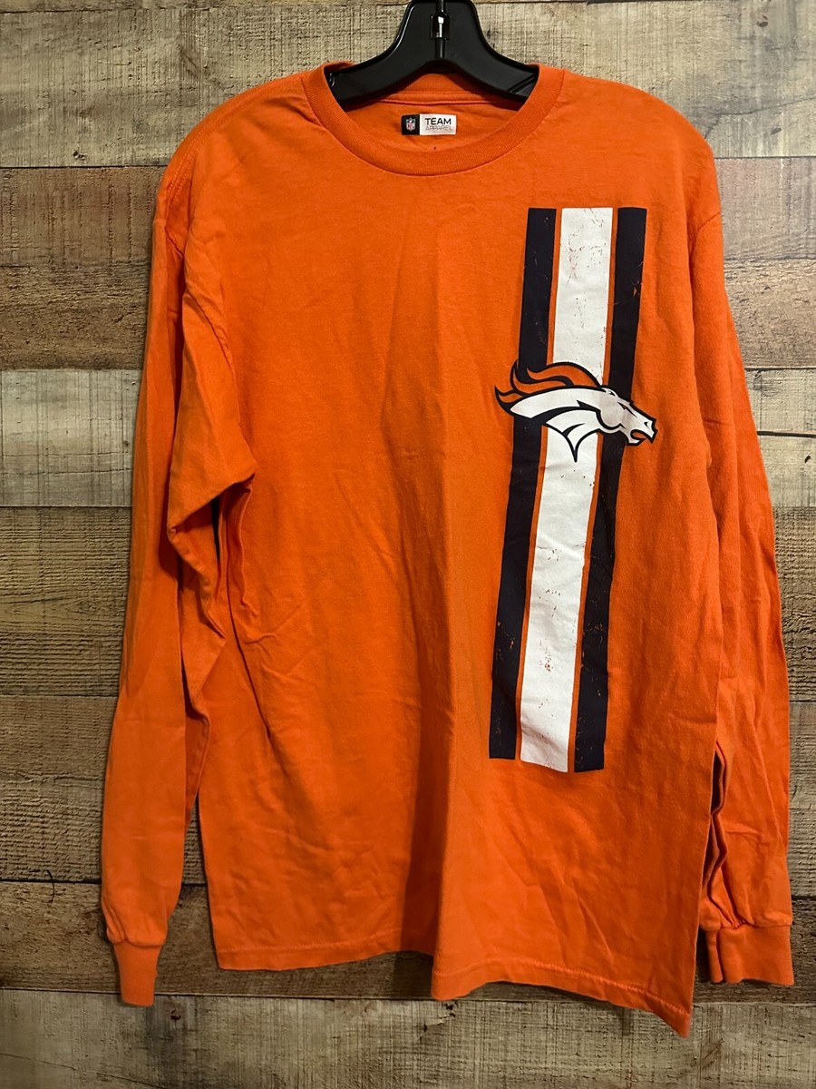 NFL Team Apparel Men's Orange Denver Broncos Long Sleeve T-Shirt Size L
