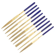 10pcs Mini Diamond Needle File Set 150 Grits Small Metal Files Round Flat