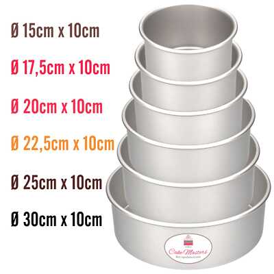 Cake Masters Torten-Backformen 15 - 30cm Rund 10cm tief Antihaft Backform
