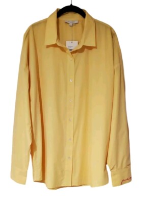 Favorite Daughter The Ex Boyfriend Shirt Rich Yellow Size Large Organic Cotton