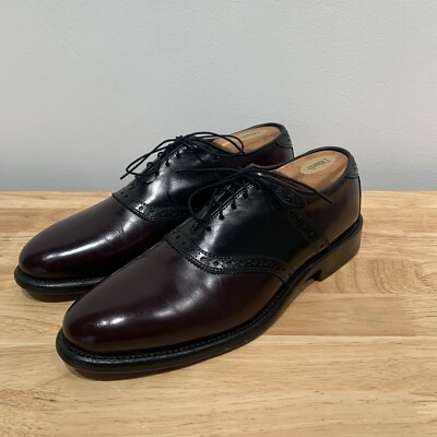 【Allen Edmonds】shelton サドルシューズ us9.5c Allen Edmonds Shelton Burgundy / Black Oxford Dress Shoes US 9 C
