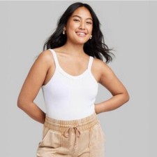Women's Seamless Tank Bodysuit - Wild Fable White XL