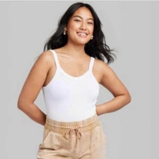 Women's Seamless Tank Bodysuit - Wild Fable White XL