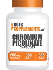 BulkSupplements Chromium Picolinate 365 Capsules - 200 mcg Per Serving