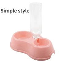 Dog Or Cat Bowl Dish Feeder With Automatic Water Bottle