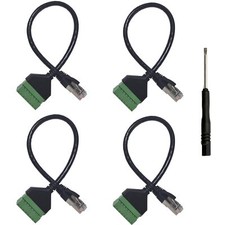 4PCS 1ft/0.3m RJ45 Male Plug to 8 Pin Screw Terminal Connector for Cat7 Cat6 ...