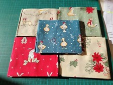 CUTE CHRISTMAS 'CHRISTMAS CRITTERS' FAT QUARTERS - 100% COTTON