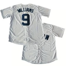 Retro Williams 9 Baseball Jersey Gray Stitched Custom Name Hip Hop Style