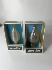 Lot of 2 Vtg Duro-Lite Flamescent Figural Flame Light Bulbs Sold Untested As Is