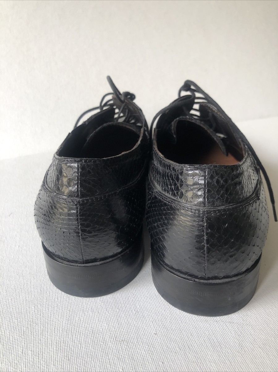 Cesare Paciotti Black Snakeskin leather Men's Dress Shoes Size 7