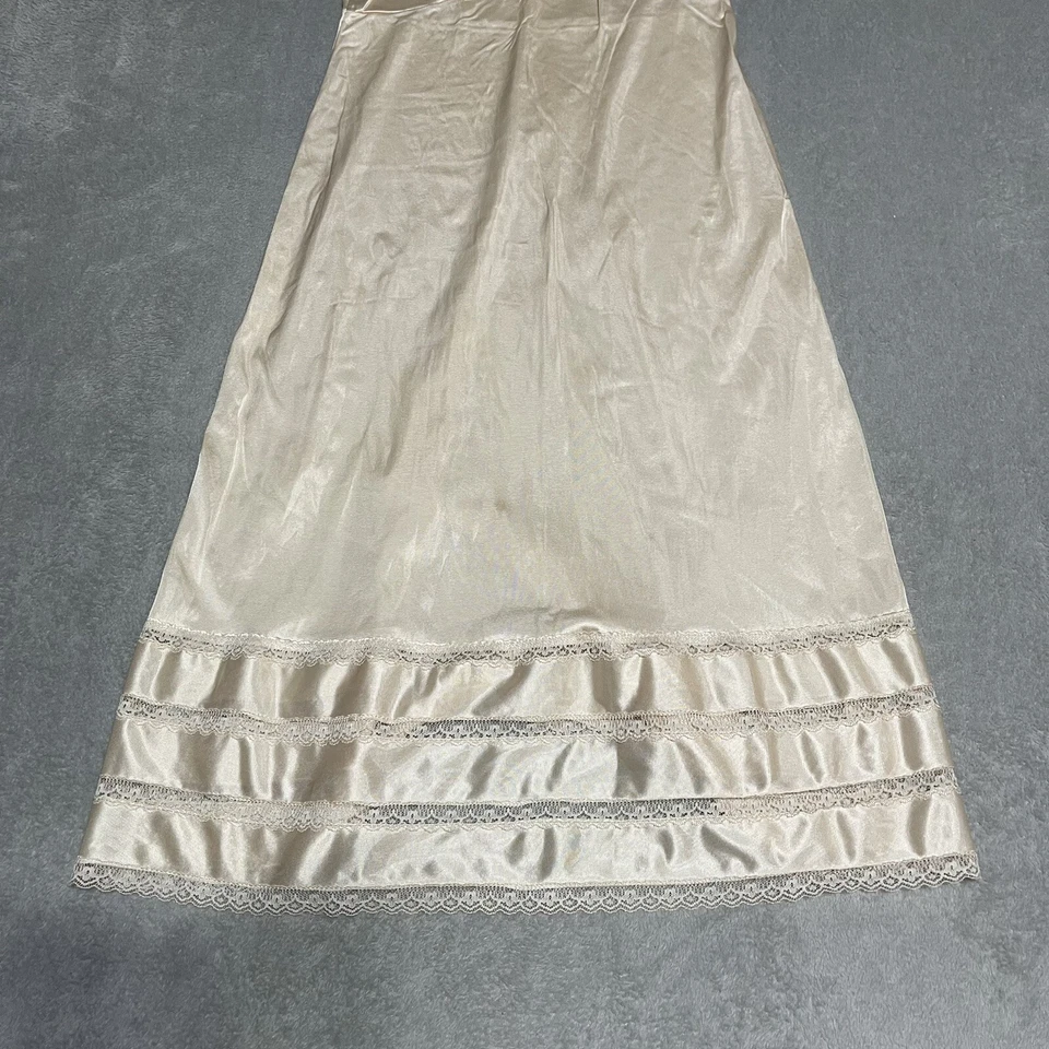 Vintage Adonna Slip Womens 34 Lace Trim Slip Chemise Nightgown Adjustable Straps - Image 2 of 4