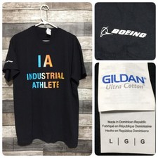 Gildan Boeing Industrial Athlete T Shirt Men  s L Black Short Sleeve