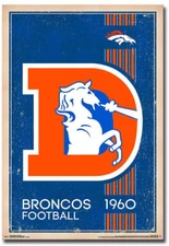 DENVER BRONCOS RETRO LOGO REFRIGERATOR LOCKER MAGNET CHRISTMAS GAG GIFT MAN CAVE