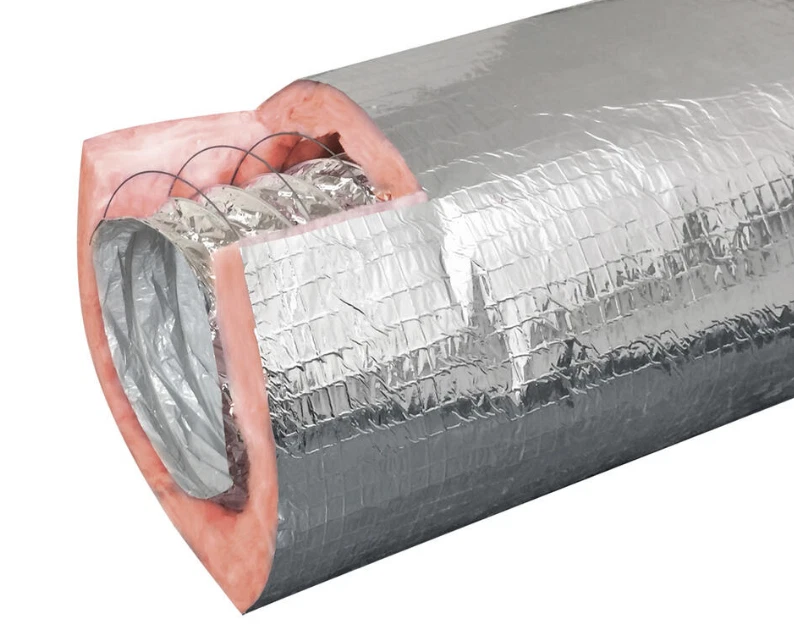 4-in x 25-Ft Insulated Flexible Round Flex Duct Tube R8 Heating/AC Vent  Venting | eBay
