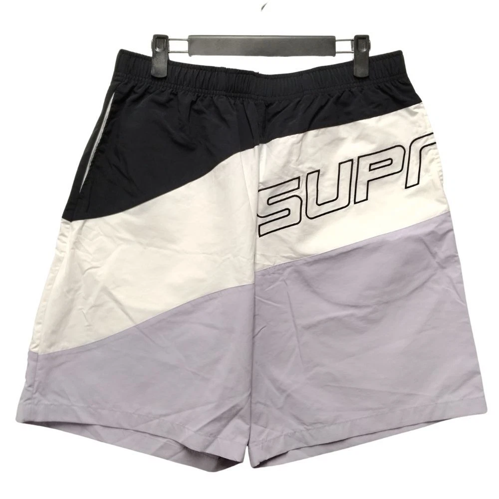 SUPREME 24SS Curve Nylon court noir blanc violet M authentique / 34239