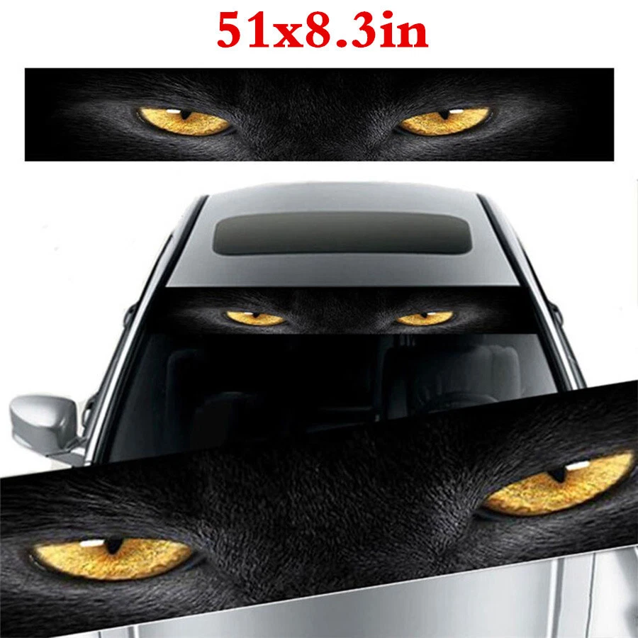 Parasol ojo amarillo leopardo vinilo gráficos coche parabrisas delantero sombrilla pegatina Foto 4 de 4