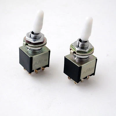 2X mini DPDT toggle switches ON/ON - compact - made by AMF