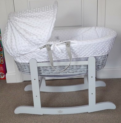 kinder valley white wicker moses basket