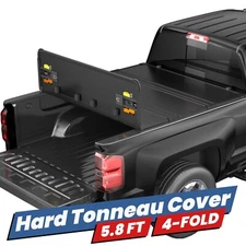 5.8ft 4-Fold Hard Tonneau Cover For 2009-2025 Ram 1500 Truck Bed 5.7' Waterproof