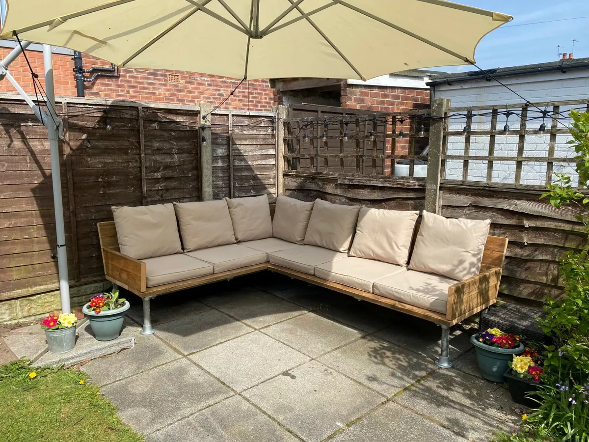 Outdoor Garden Corner Bench Sofa Scaffold board eBay