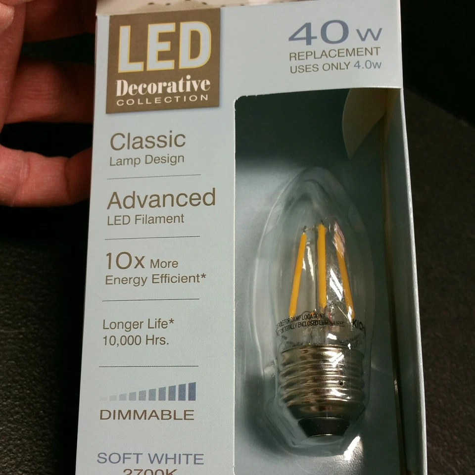 Kichler Decorative Collection 40-Watt Clear B10 LED Light Bulb w/Medium Base - Image 2 of 4