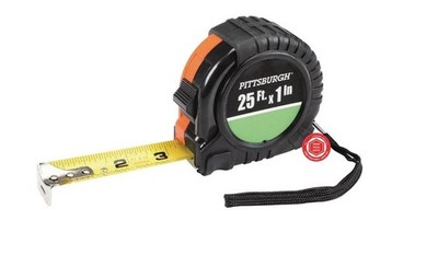 PITTSBURGH QuikFind 25 ft. Tape Measure   Extra-Long Standout, Stud Marks, Thumb