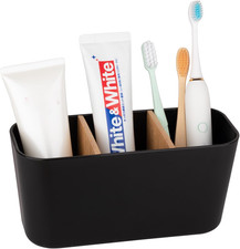 Toothbrush Holders for Bathrooms, Bamboo Tooth Brush Holder with 3 Slots Bathroo