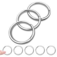 10Pack 1-1/2" Large Round Carabiner Clips, Metal Spring O Rings for Organizer...