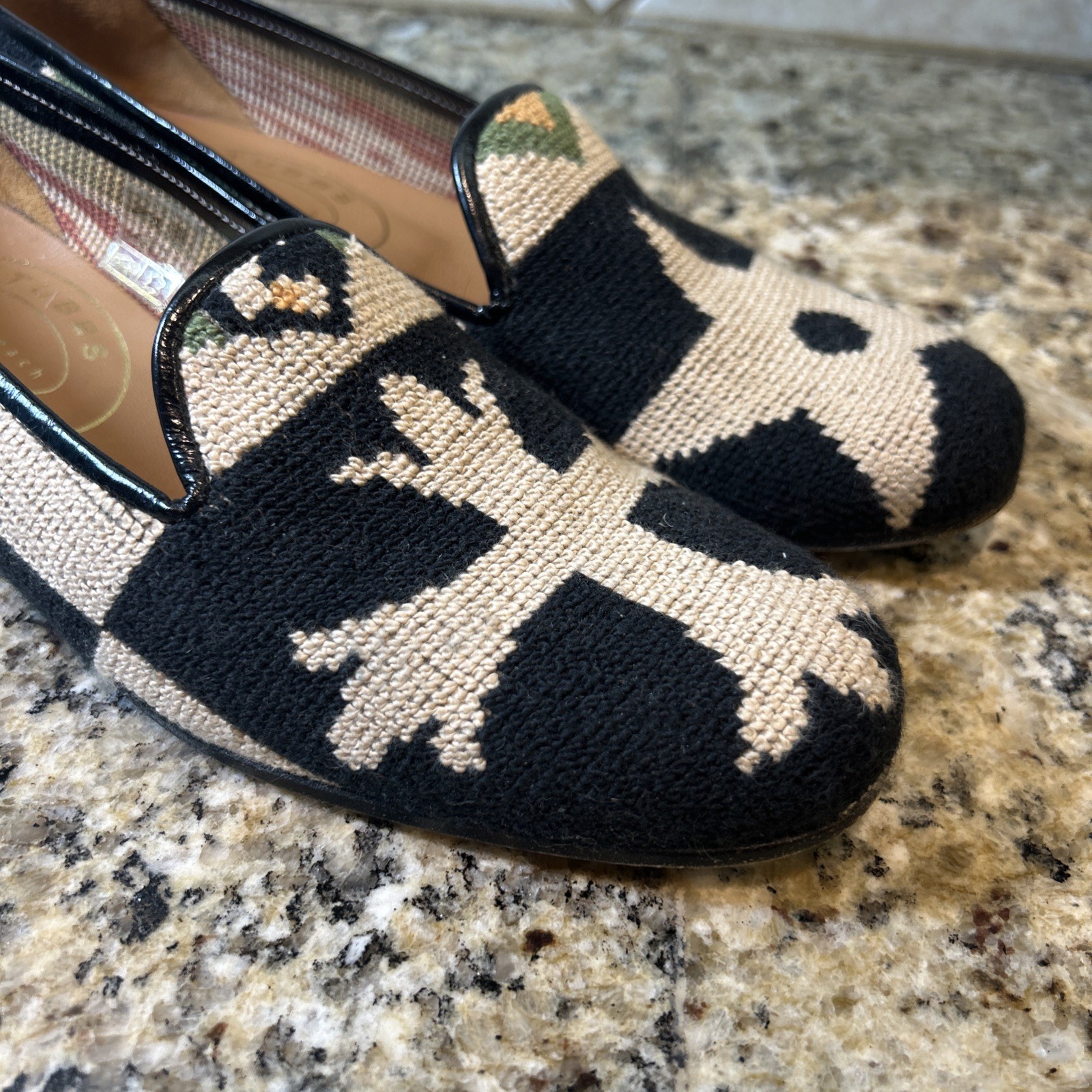 Women's $575 Stubbs & Wootton "CREST" Slippers Loafers Shoes 8