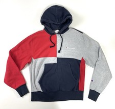 Champion Reverse Weave Mens Vintage Hoodie Sweatshirt Color Block Size Medium