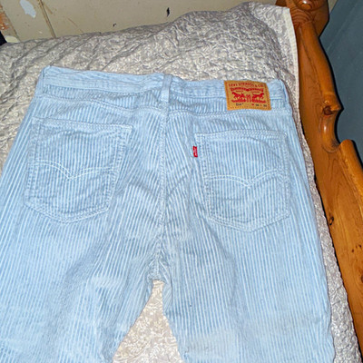 Levi's 514 Men's Blue Corduroy Pants 36W Straight Fit Flat Front Pockets