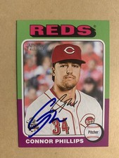 SIGNED 2024 CONNOR PHILLIPS TOPPS HERITAGE RC ROOKIE CARD AUTOGRAPH MLB PITCHER. rookie card picture