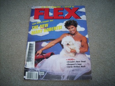 *vtg Joe Weider's FLEX 7/1986 BODYBUILDING ARNOLD Fitness MARY ROBERTS Raw Deal