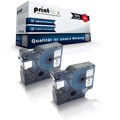 2x Premium Schriftbänder für Dymo 45010 Schwarz auf Transparent-Easy Print Serie