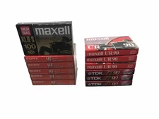 Lot of 12 Sony HF90 ,MAXELL XLII-S,UR90, TDK D90 Audio Cassette Tapes - SEALED🎶