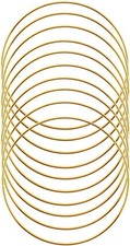 SUNTQ Macrame Hoops Ring for Dream Catcher Metal Crafts 4 inch 10pc, Gold
