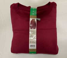 Mondetta Women Fleece Crew Neck Sweatshirt Maroon Red XL Casual Athleisure