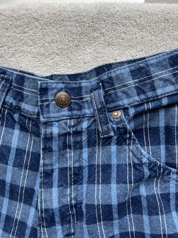 Pantalones cortos a rayas Lee vintage de mezclilla hechos en EE. UU. talla 26x13 3/4 para niños Foto 2 de 4