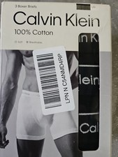 Calvin Klein Boxer Briefs Mens Large Black 3 Pack 100 Cotton Underwear