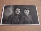 Two Military Women in Uniform Portrait Vintage Photo