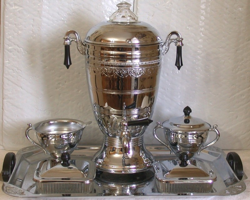 30’s FORMAN Family 4-matic Coffee Set w Creamer Sugar Tray & 2 Condiments Works