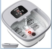 HOSPAN Collapsible Foot Spa Massager Heat Bubble Temp Control Shiatsu Rollers