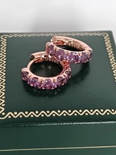 Vintage 1990-s 14 Ct Rolled Gold Amethyst Earrings-Hallmarked 585 RG