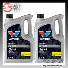 2x Valvoline SynPower 10W-40 10W40 Synthetic Technology Engine Oil - 5 Litres 5L 5.50 per litre