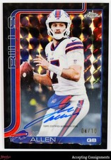 2025 Topps Chrome Black Geometric Refractor Josh Allen ON CARD AUTO 04/10