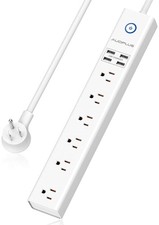 Surge Protector Power Strip 10FT Cord 6 Outlets 4 USB Ports Black