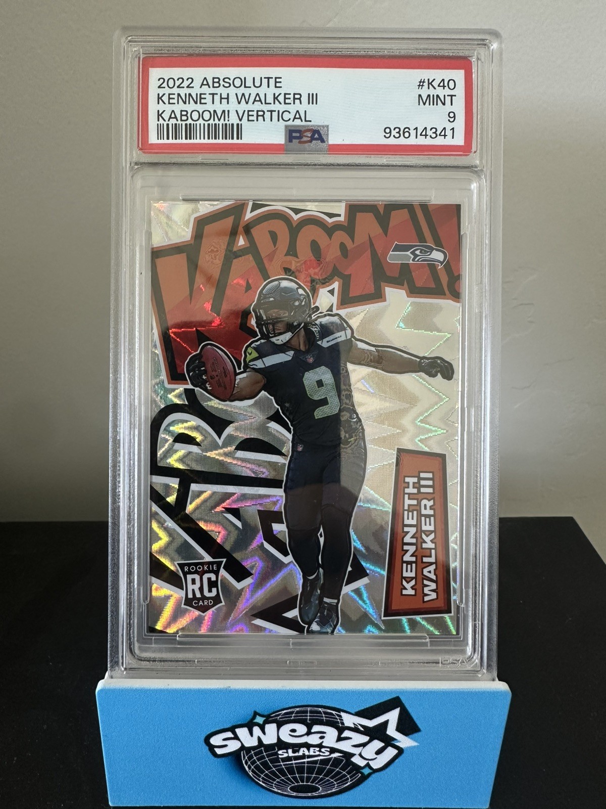 2022 Absolute Kenneth Walker III Kaboom Vertical SSP RC PSA 9 POP 13 SEAHAWKS